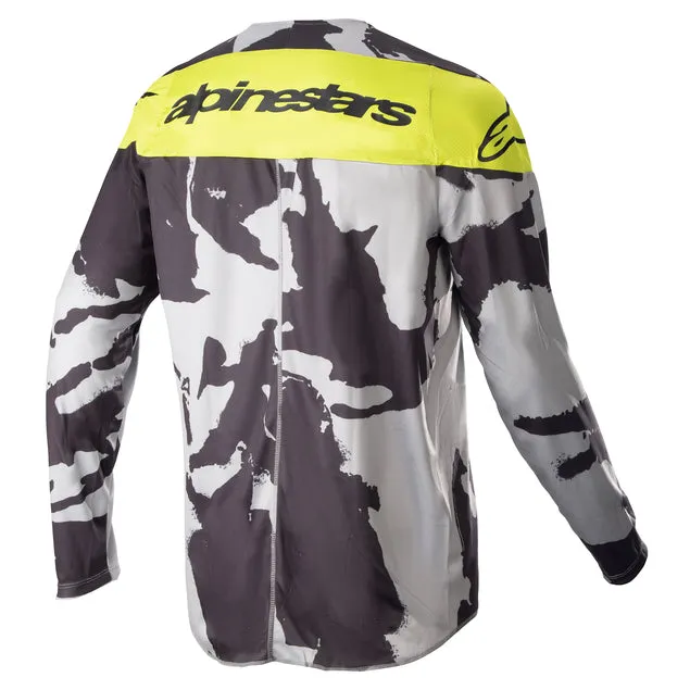 ALPINESTARS 2023 YOUTH RACER TACTICAL JERSEY - CAST GRAY CAMO YELLOW FLURO