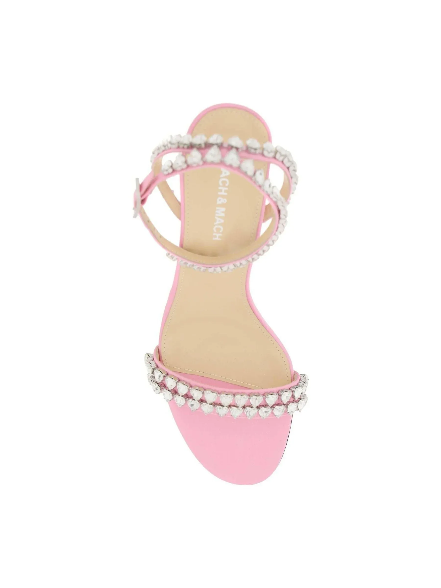 Audrey Heart Embellished Silk Sandals