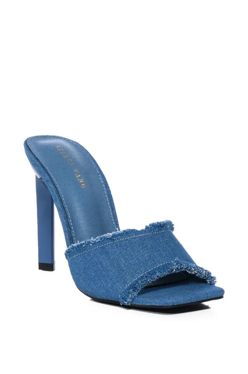 AZALEA WANG JAZI DENIM STILETTO SANDAL