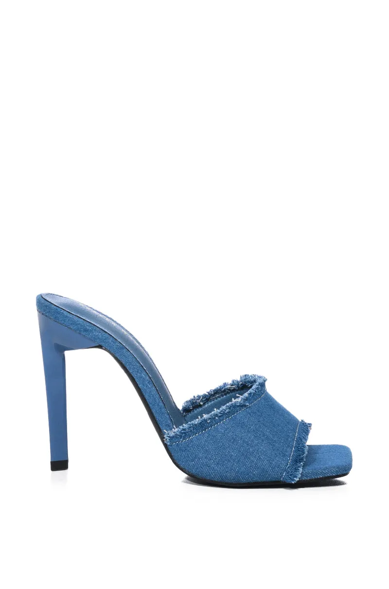 AZALEA WANG JAZI DENIM STILETTO SANDAL