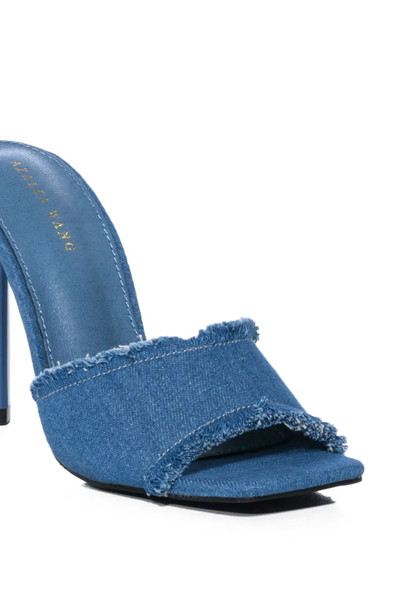 AZALEA WANG JAZI DENIM STILETTO SANDAL