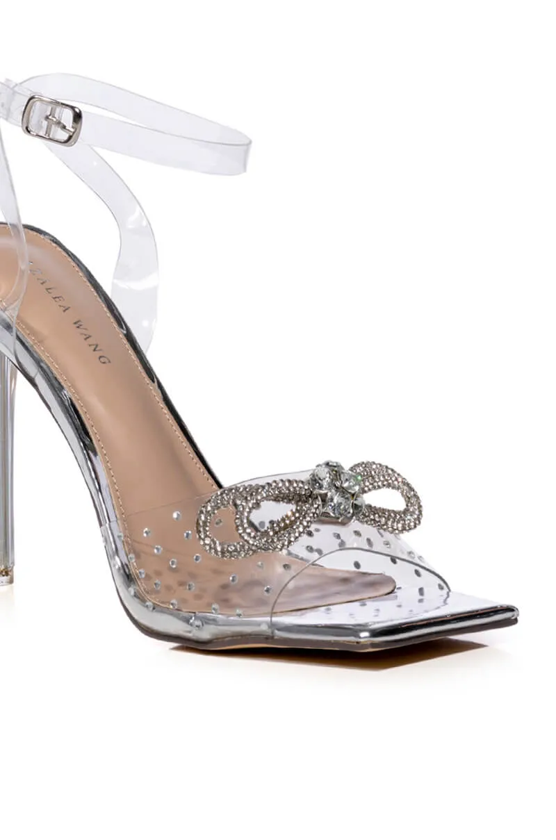 AZALEA WANG KAMARI EMBELLISHED STILETTO SANDAL IN SILVER