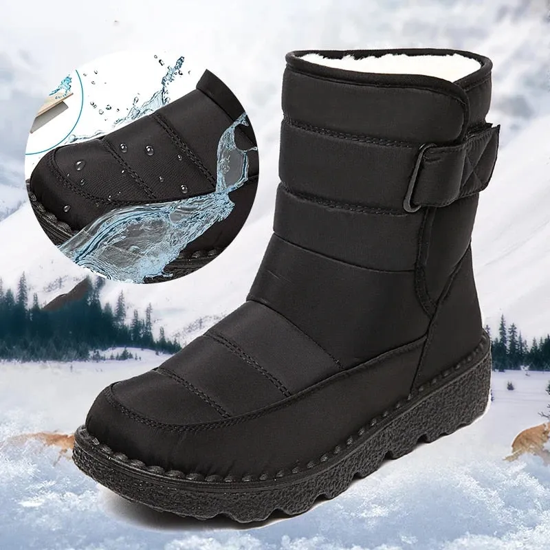 Dyavor Orthopedic Boots For Women Waterproof Comfortable Fur Lined Ankle Winter Snow Boots