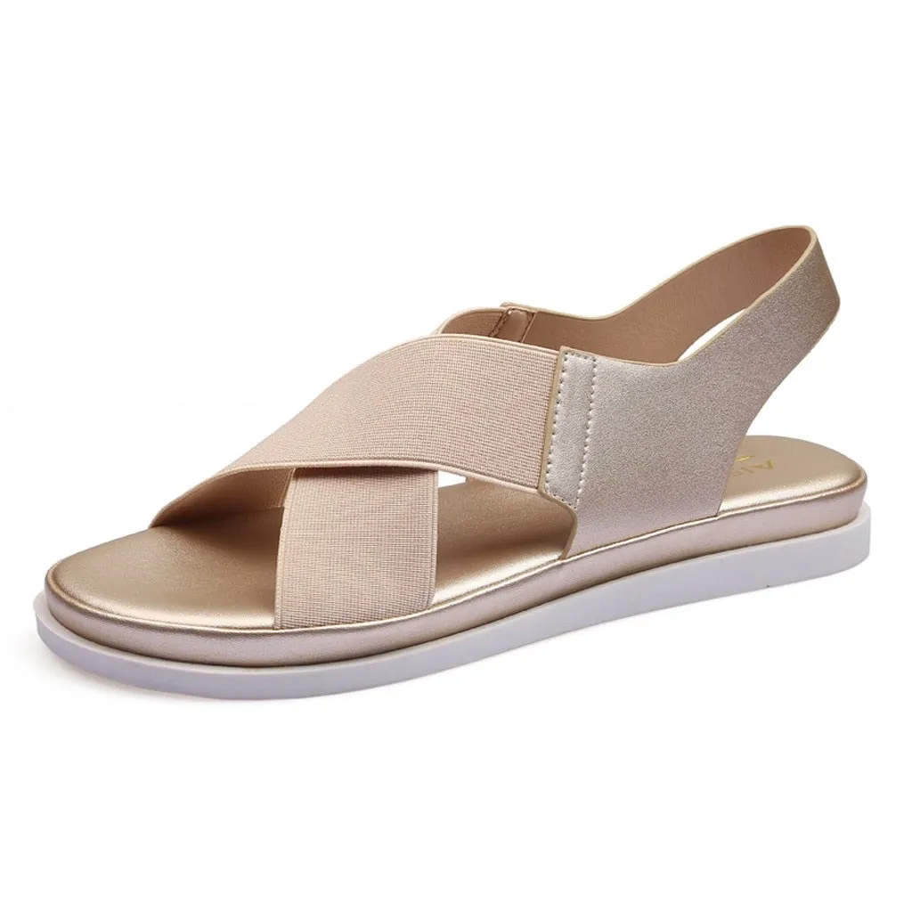 Elastic Band Flats Casual Sandals