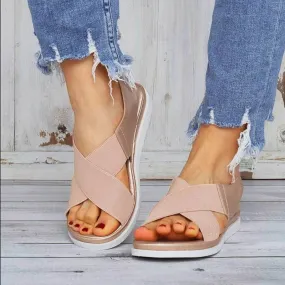 Elastic Band Flats Casual Sandals