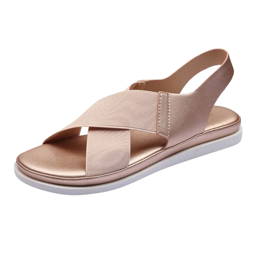 Elastic Band Flats Casual Sandals