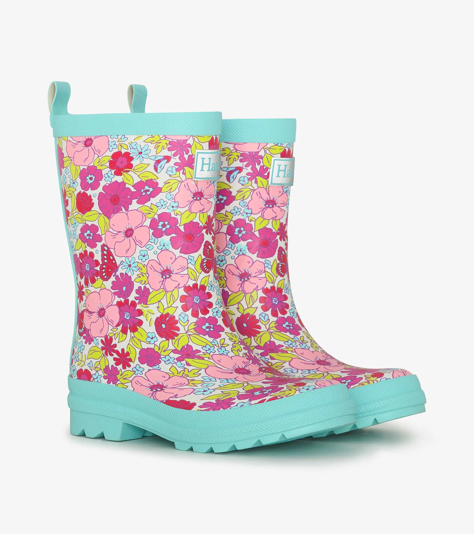 Girls Groovy Flowers Matte Rain Boots