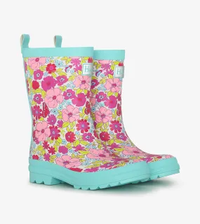 Girls Groovy Flowers Matte Rain Boots