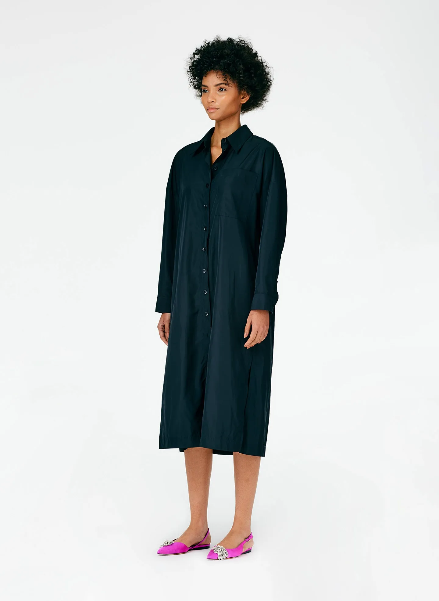 Italian Sporty Nylon Shirtdress