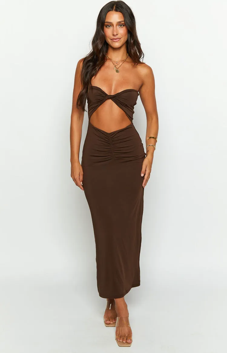 Juliete Brown Midi Dress