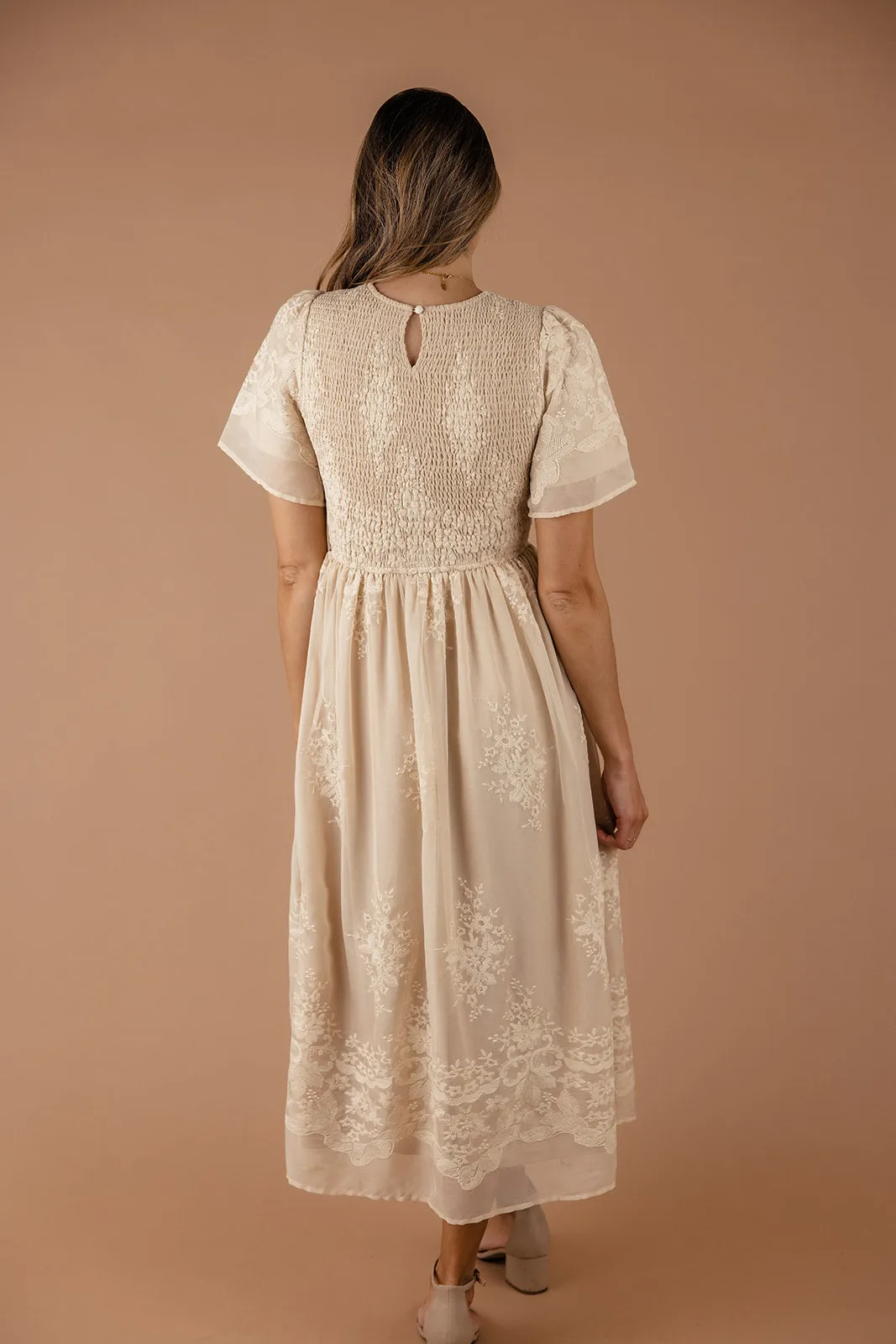 Juliette Smocked Lace Dress