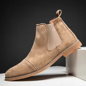 Modern suede Chelsea boots for men with comfortable sole