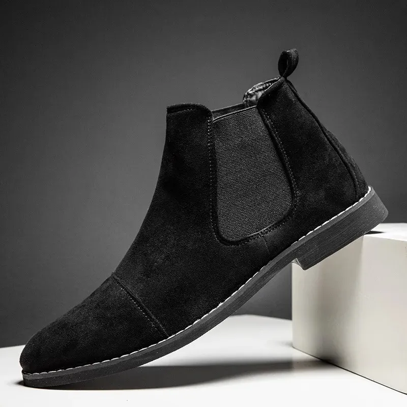 Modern suede Chelsea boots for men with comfortable sole