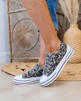 NEW! Very G Aman Prints Sneakers - Tan Leopard