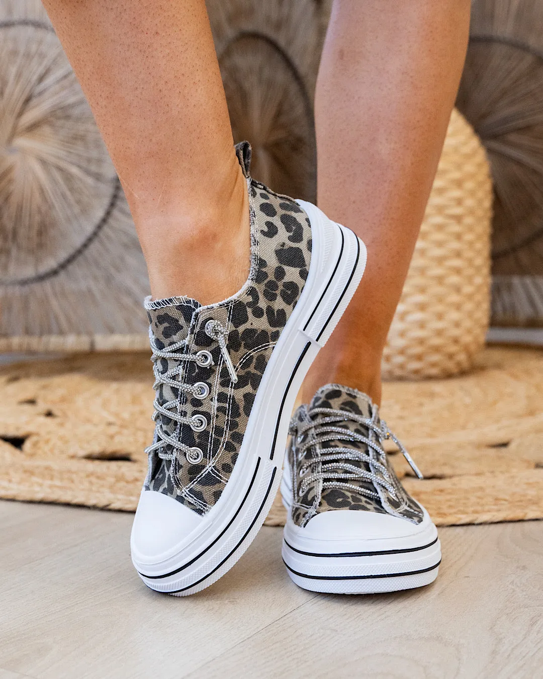 NEW! Very G Aman Prints Sneakers - Tan Leopard