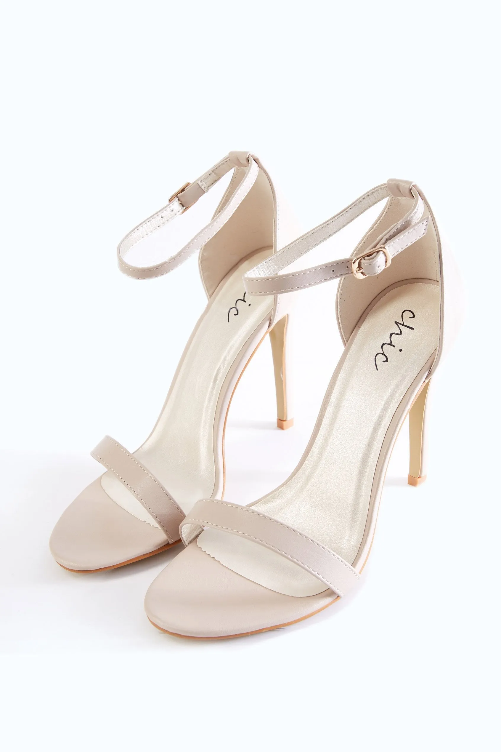 Nude High Heel Strappy Sandals