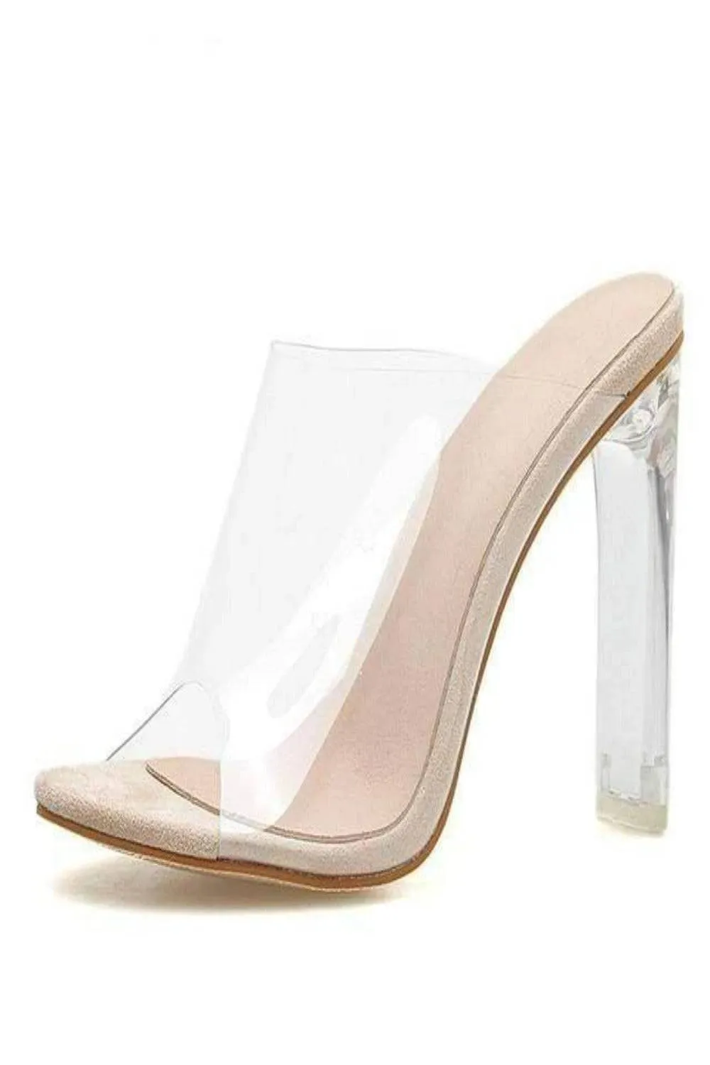 Open Toe Lucite Clear High Heel Sandals