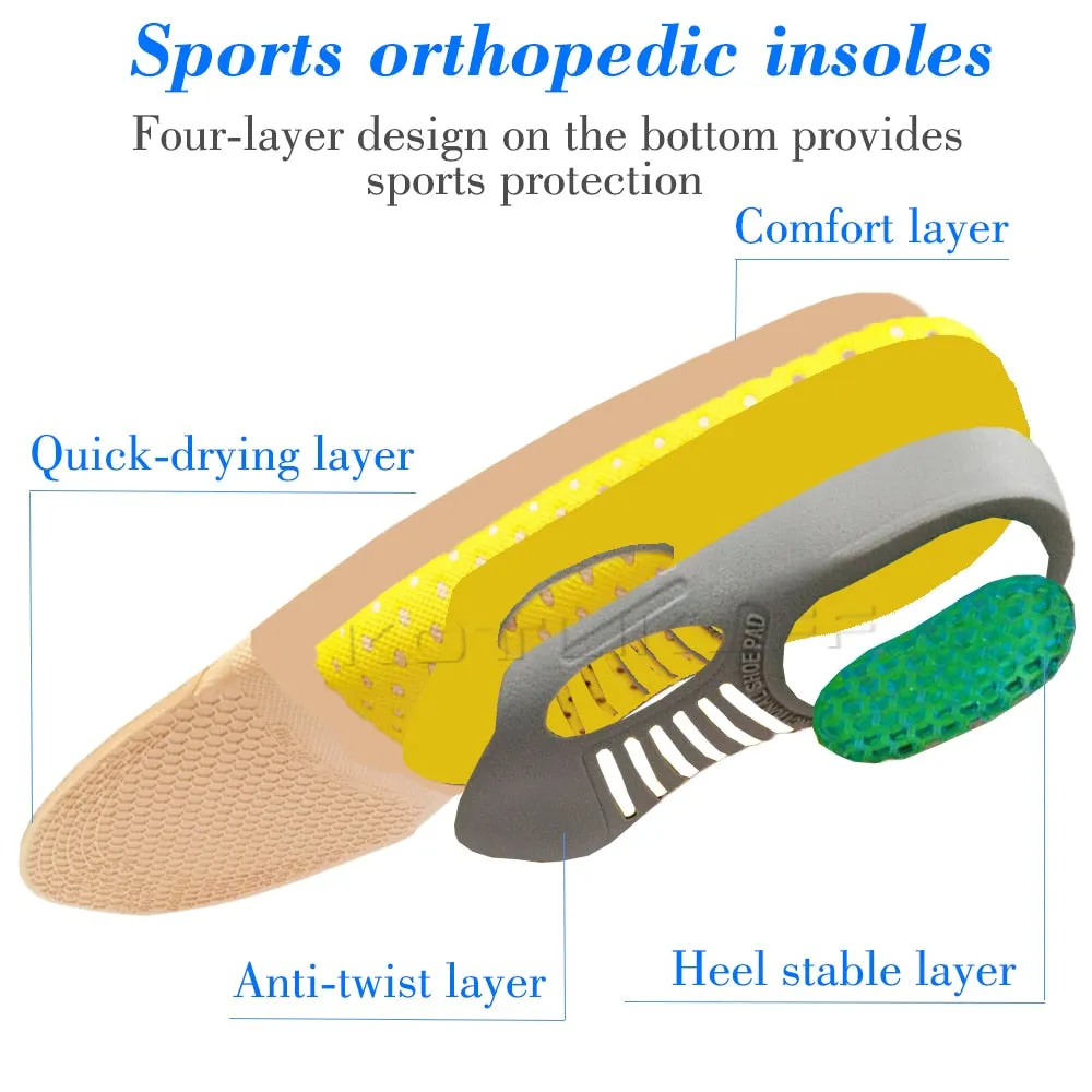 Orthopedic Insoles Orthotics Flat Foot Health Sole Pad For Shoes Insert Arch Support Pad For Plantar Fasciitis Feet Care Insoles