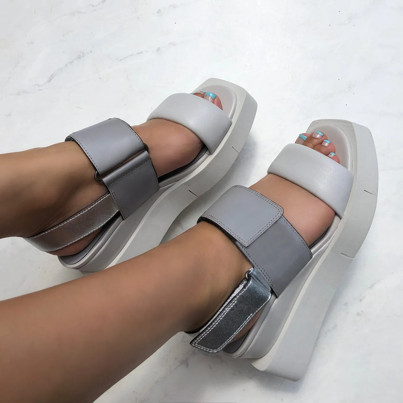 PARADOX in GREY Wedge Sandals