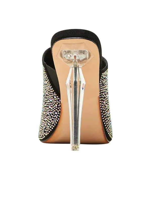 Rhinestone Square Toe Stiletto&Mules