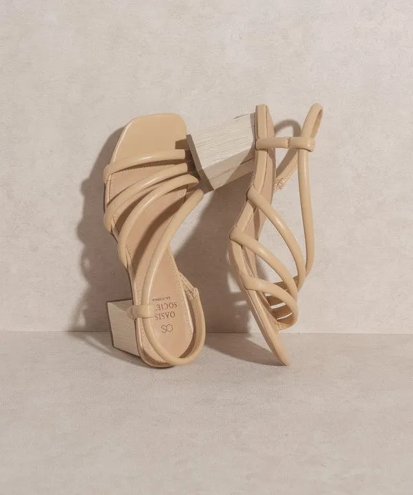 Strappy Wooden Heel Sandal