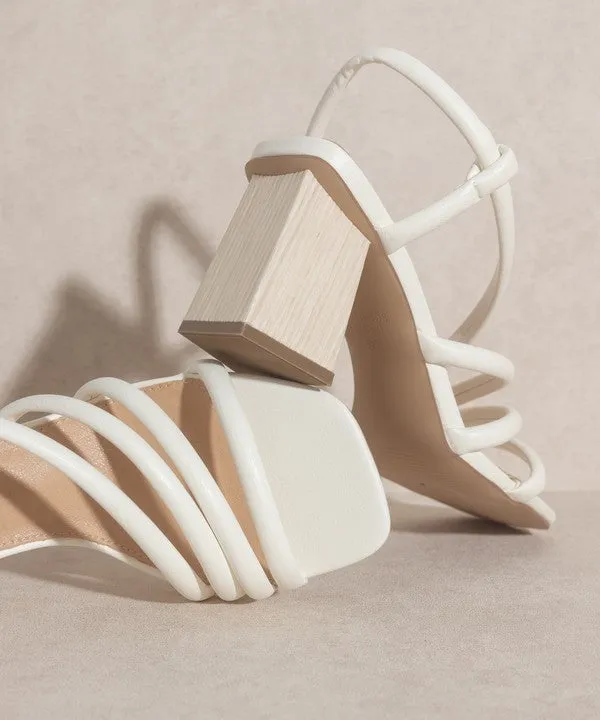 Strappy Wooden Heel Sandal