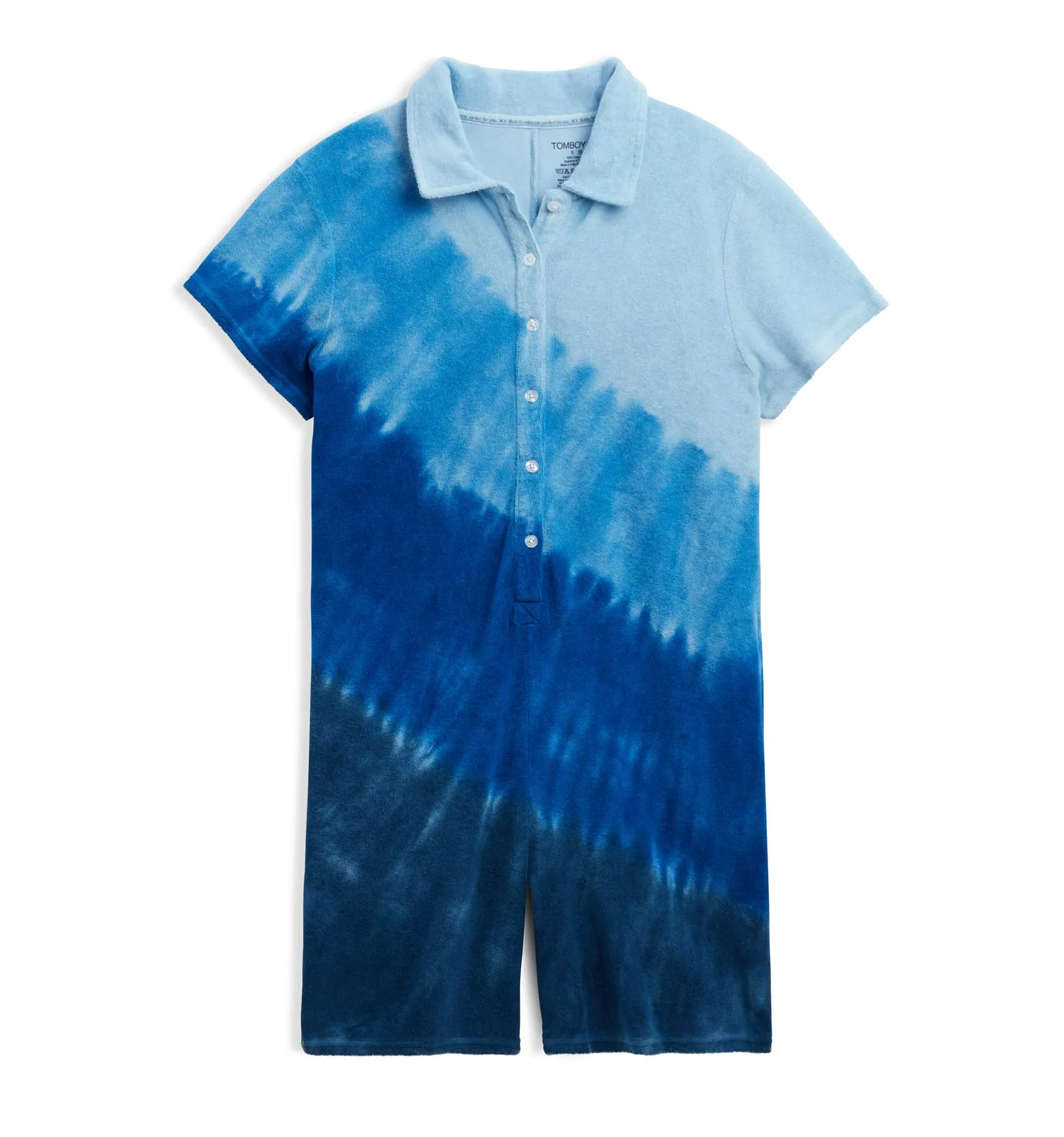 Terry Playsuit - Blue Tie Dye