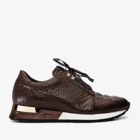 The Bomba Brown Crocodile Leather Men Sneaker