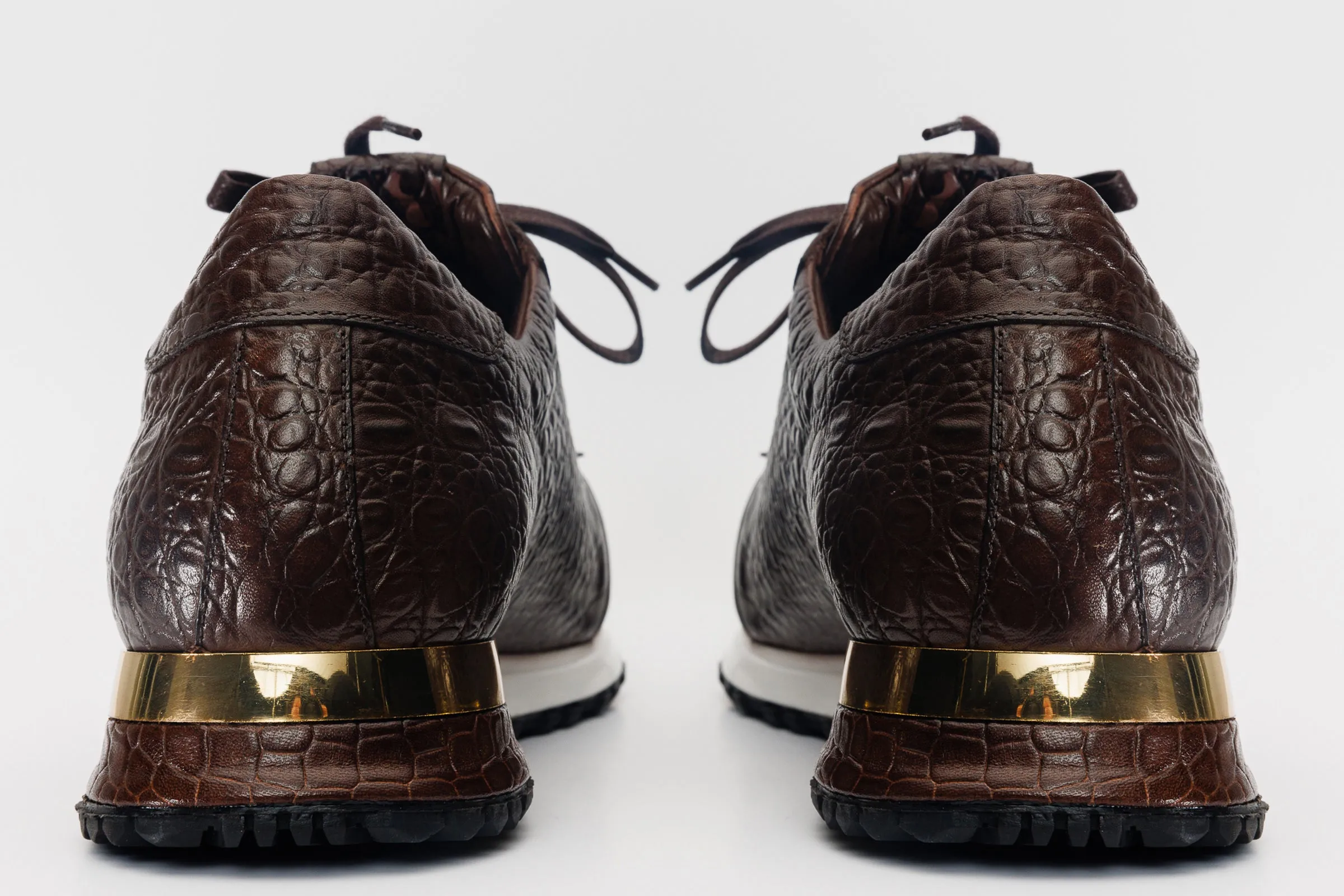 The Bomba Brown Crocodile Leather Men Sneaker