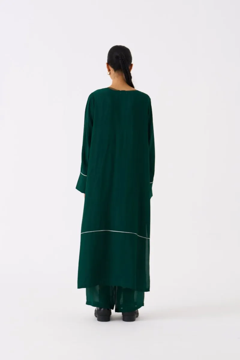 V Neck Kaftan Forest Green