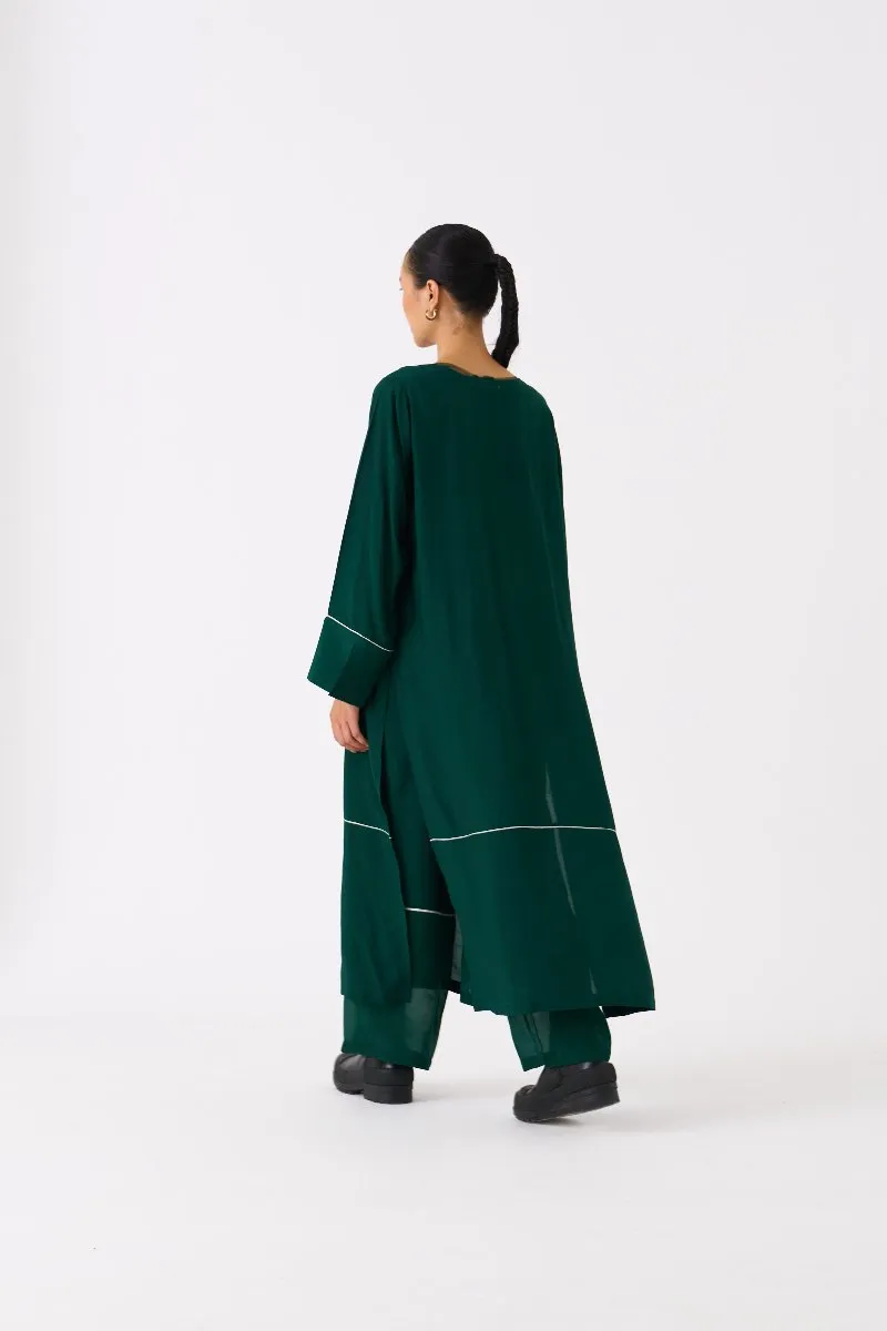 V Neck Kaftan Forest Green