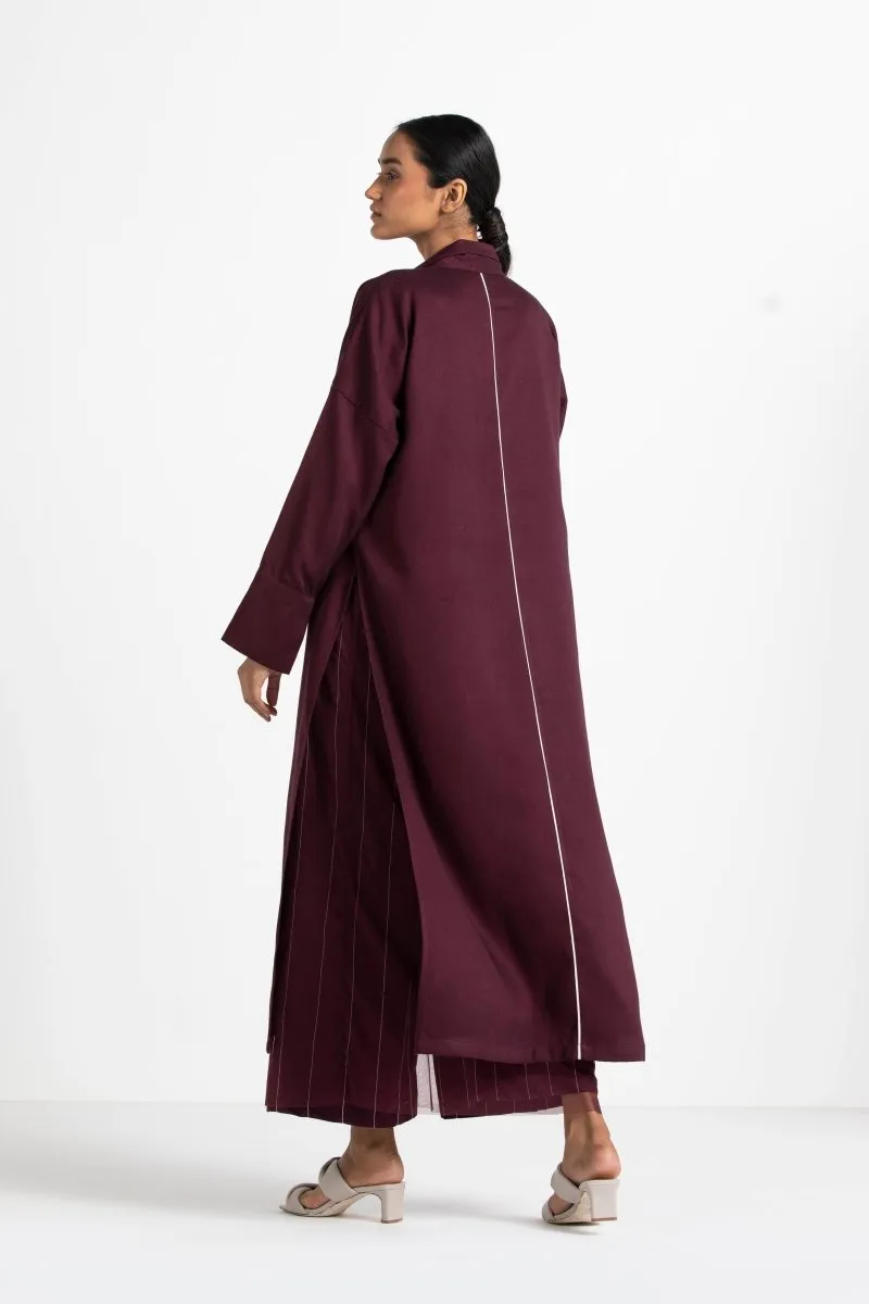 V-Neck Tunic with Net Slip Wine