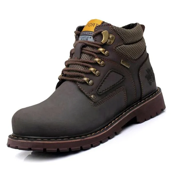 West Louis™ Durable Rubber Leather Ankle Boots