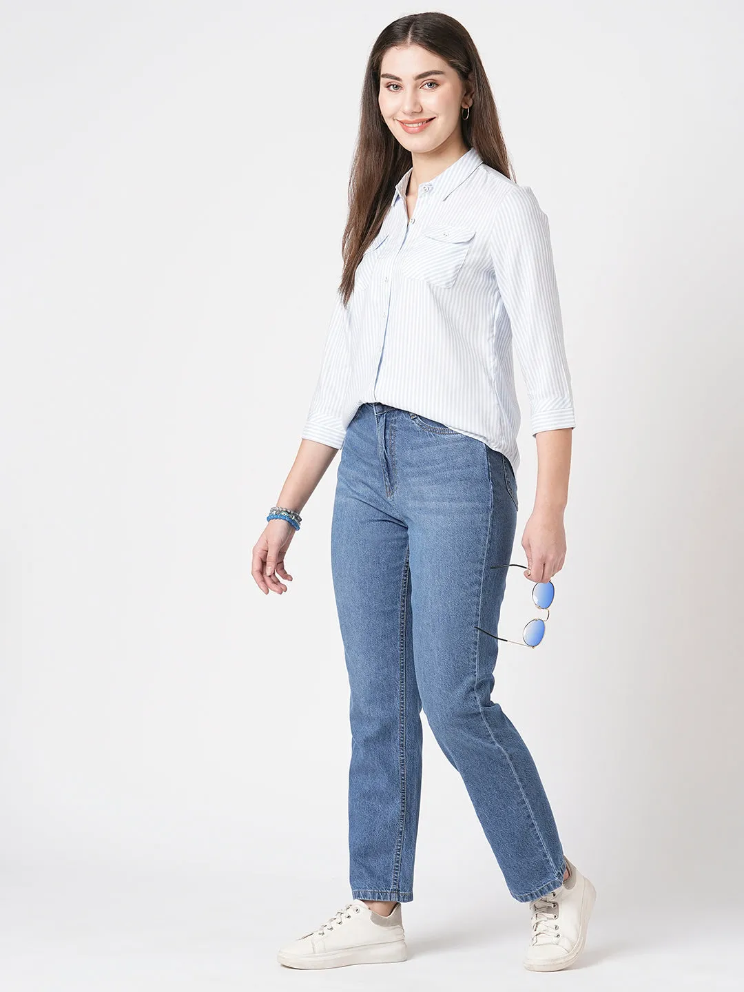 Women High Rise Relaxed Straight Fit